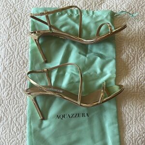Aquazzura gold high heel sandal